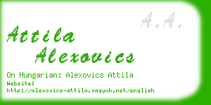 attila alexovics business card